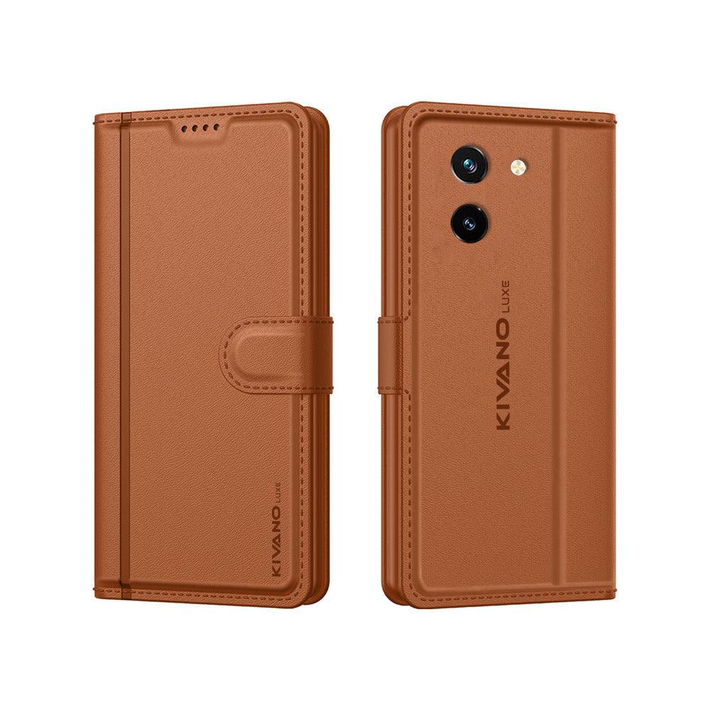VIVO T3X 5G Leather Flip Cover & Mobile Card Holder - Kivano Luxe - Aibex