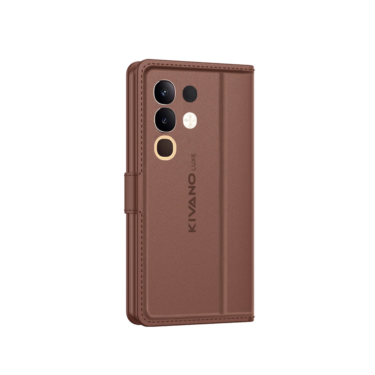 KIVANO LUXE® Compatible with Vivo T4X 5G Artisanal Leather Wallet Case with Card Holder for Men Women, Magnetic Flip Folio Cover with Stand RFID Blocking Cell Case