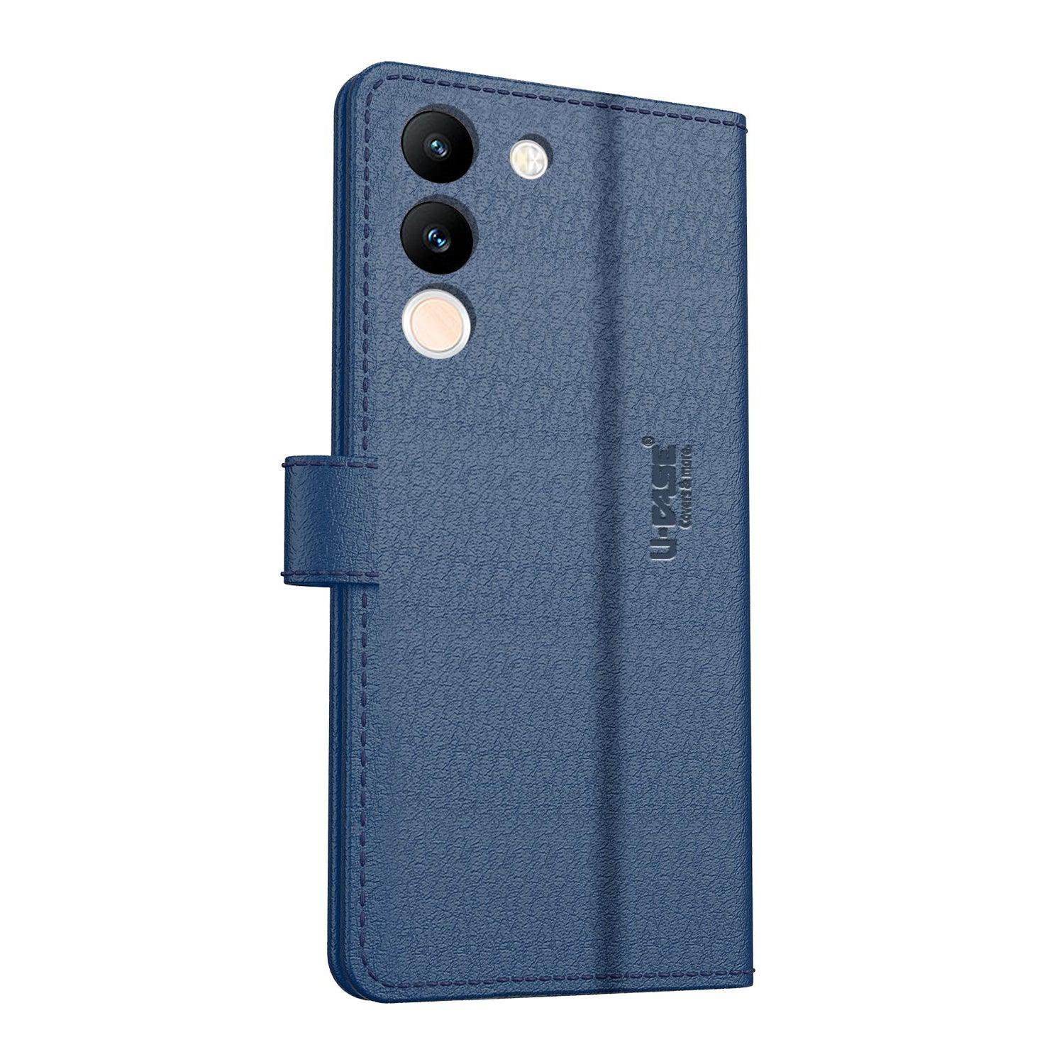 U-CASE Flip Cover for Vivo V29e Vegan Foldable Stand & Pocket Magnetic Closure - Aibex