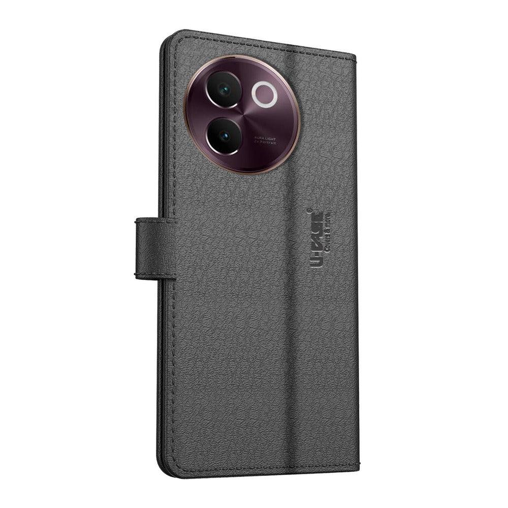 Vivo V30e 5G U-CASE Magnetic Flip Cover Vegan Foldable Stand & Pocket Magnetic Closure - Aibex