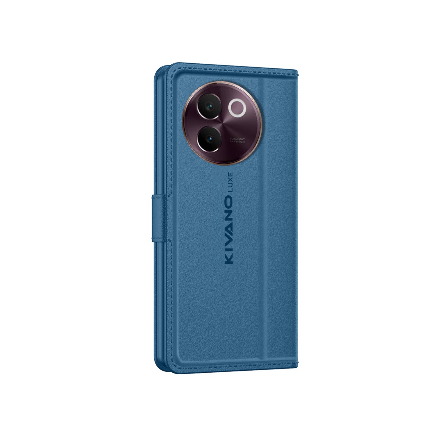 Vivo V30e 5G Leather Flip Cover & Mobile Card Holder - Kivano Luxe Blue