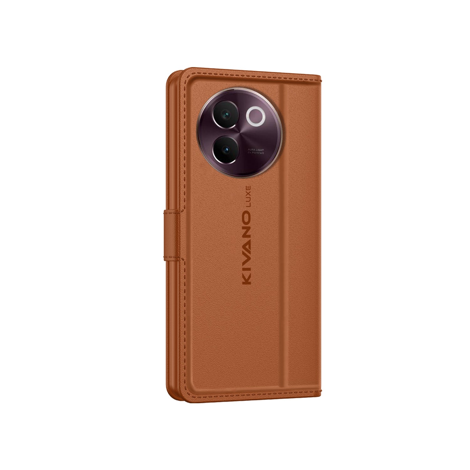 Vivo V30e 5G Leather Flip Cover & Mobile Card Holder - Kivano Luxe Brown
