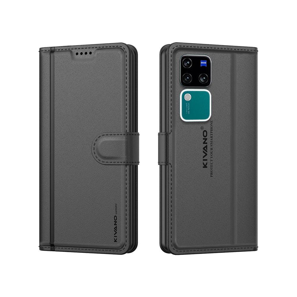 Vivo V30 Pro 5G / Vivo V30 5G Leather Flip Cover & Mobile Card Holder - Kivano Luxe - Aibex