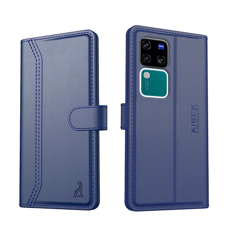 Vivo V30 Pro 5G Aibex PU Leather Flip Cover Foldable Stand & Pocket Magnetic Closure - Aibex
