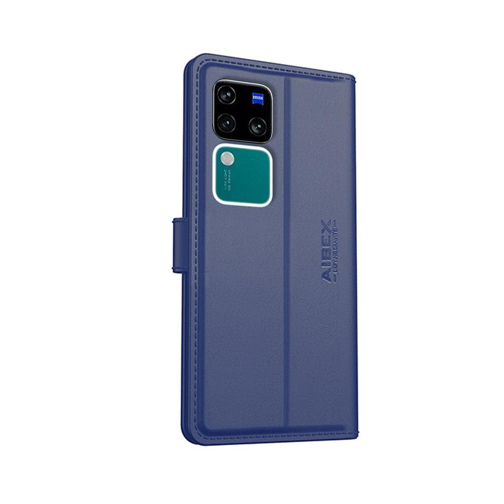 Vivo V30 Pro 5G Aibex PU Leather Flip Cover Foldable Stand & Pocket Magnetic Closure - Aibex