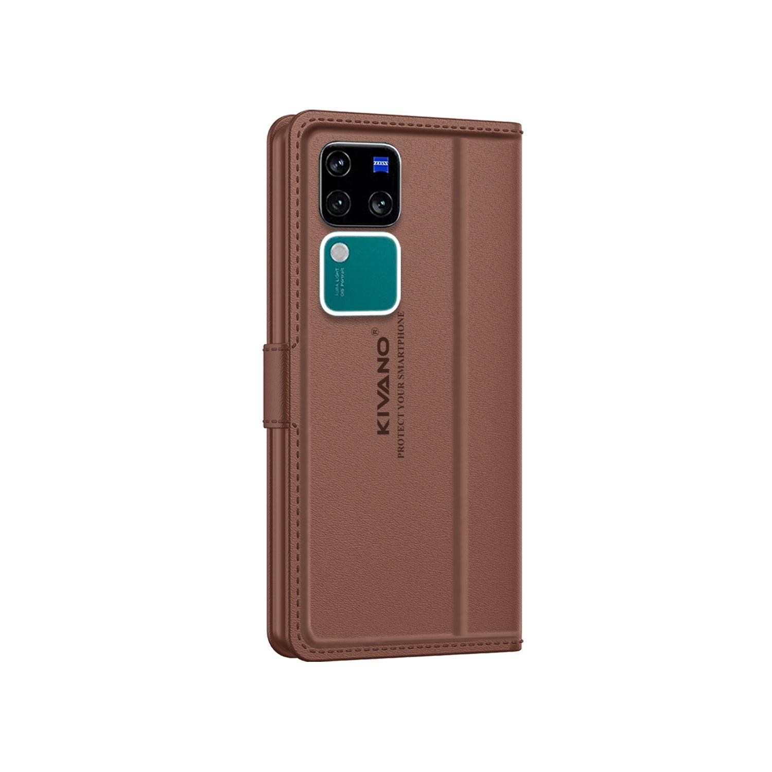 Vivo V30 Pro 5G / Vivo V30 5G Leather Flip Cover & Mobile Card Holder - Kivano Luxe - Aibex