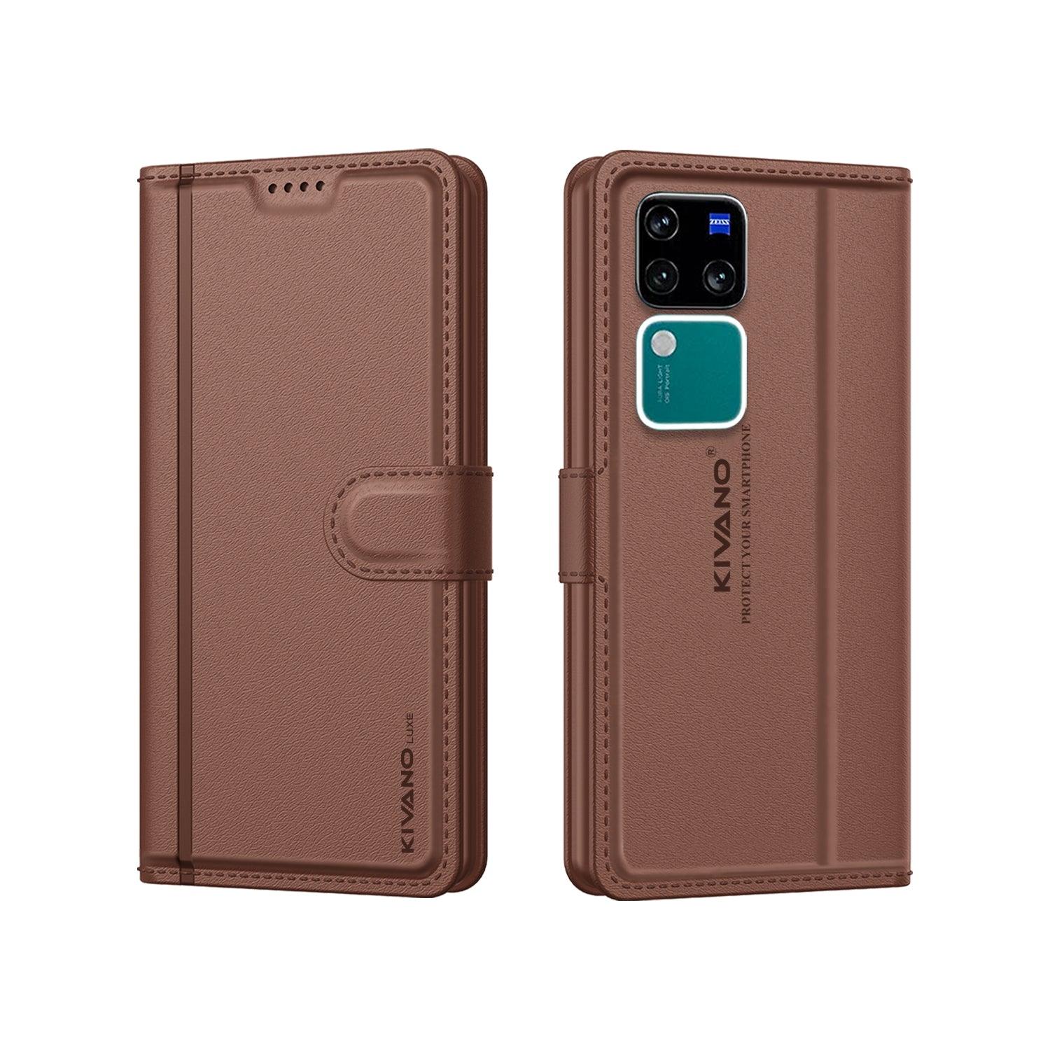 Vivo V30 Pro 5G / Vivo V30 5G Leather Flip Cover & Mobile Card Holder - Kivano Luxe - Aibex