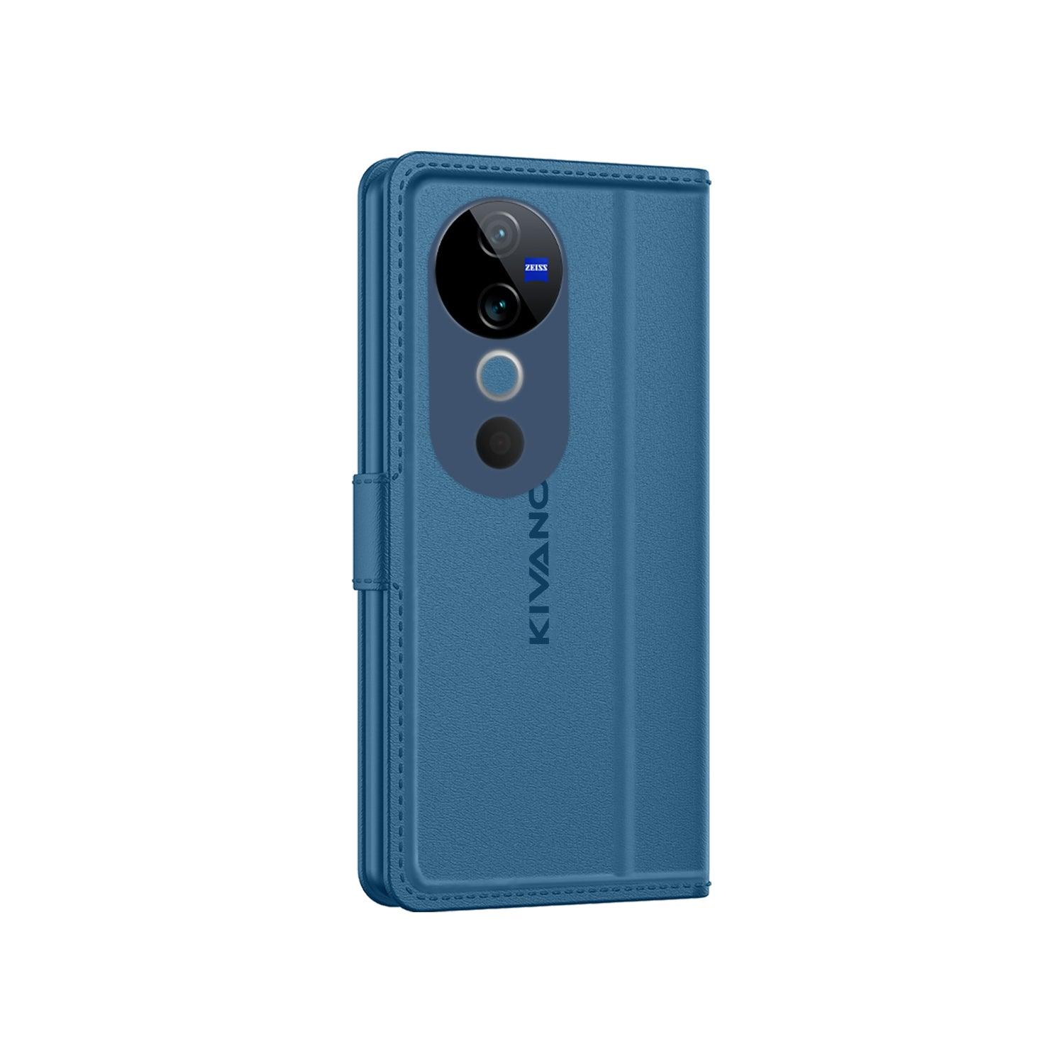 Leather Wallet Case for Vivo t3 ultra Stylish Flip Folio Cover with Card Holder, Stand -KIVANO LUXE - Aibex