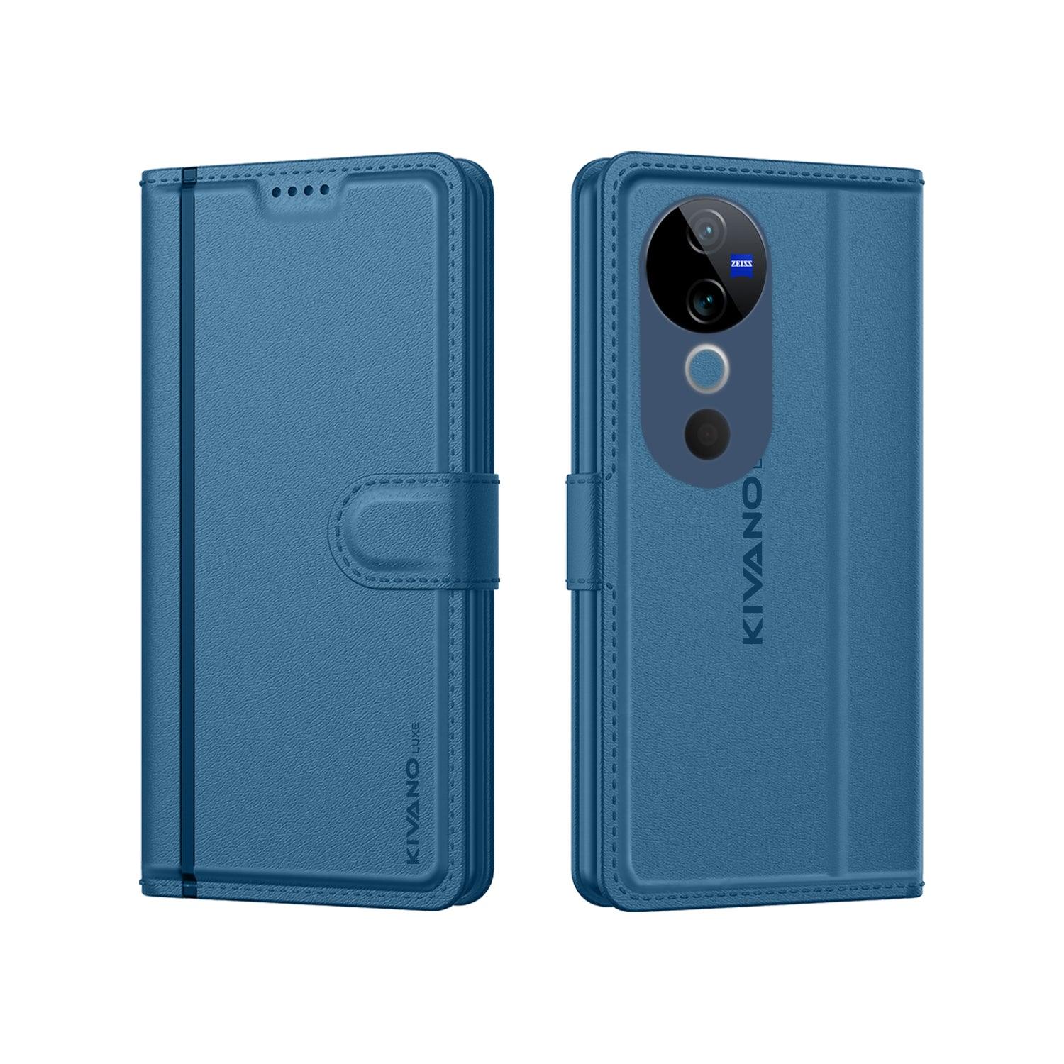 Leather Wallet Case for Vivo t3 ultra Stylish Flip Folio Cover with Card Holder, Stand -KIVANO LUXE - Aibex