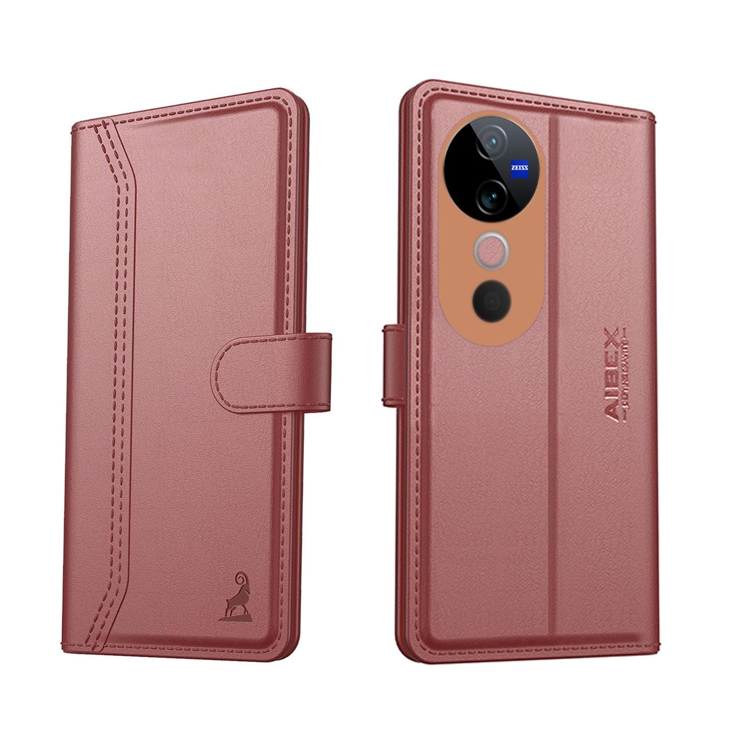 vivo t3 ultra Aibex PU Leather Flip Cover Foldable Stand & Pocket Magnetic Closure - Aibex