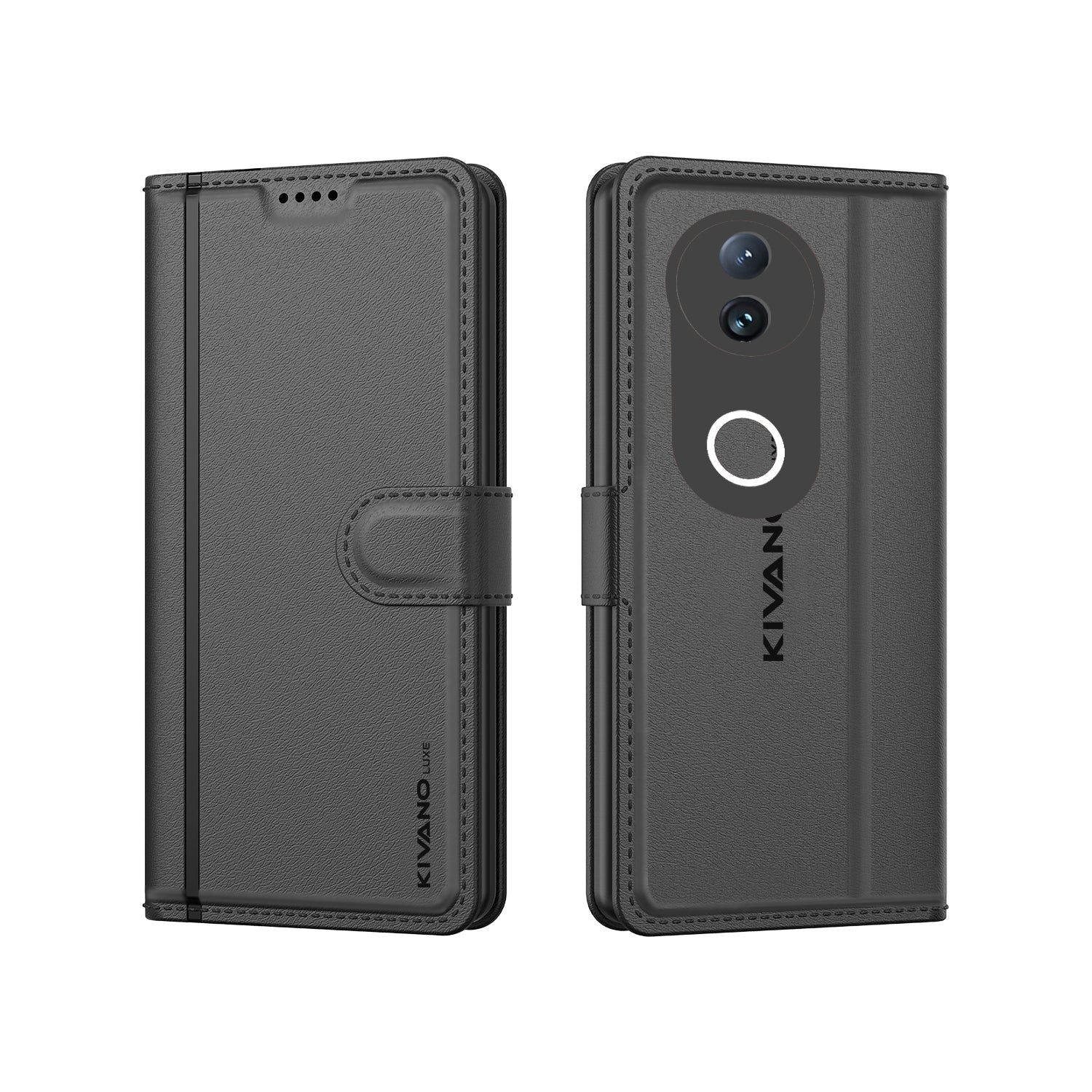 KIVANO LUXE?? Compatible with Vivo V50e 5G Artisanal Leather Wallet Case with Card Holder for Men Women, Magnetic Flip Folio Cover with Stand RFID Blocking Cell Case