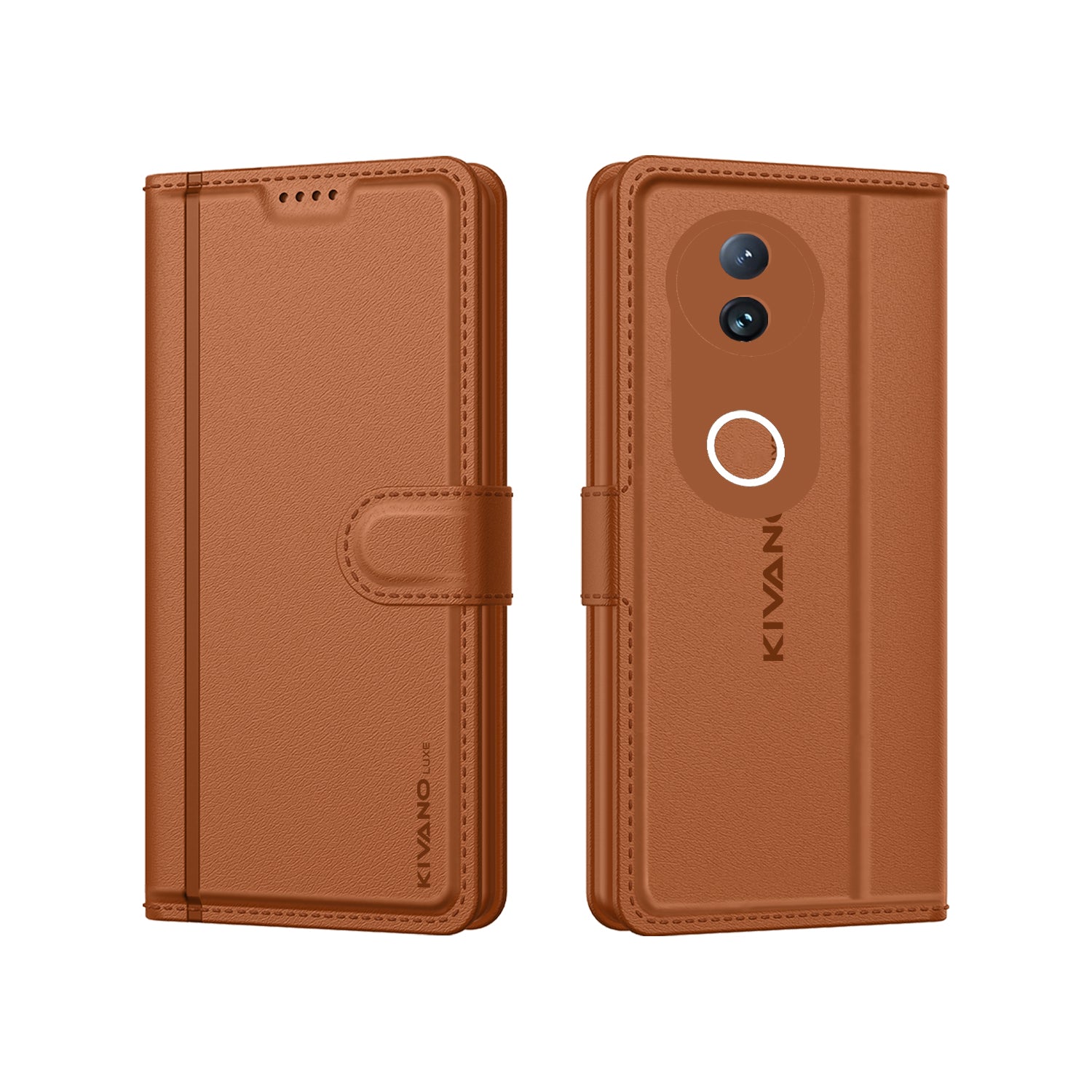 KIVANO LUXE® Compatible with Vivo V50e 5G Artisanal Leather Wallet Case with Card Holder for Men Women, Magnetic Flip Folio Cover with Stand RFID Blocking Cell Case