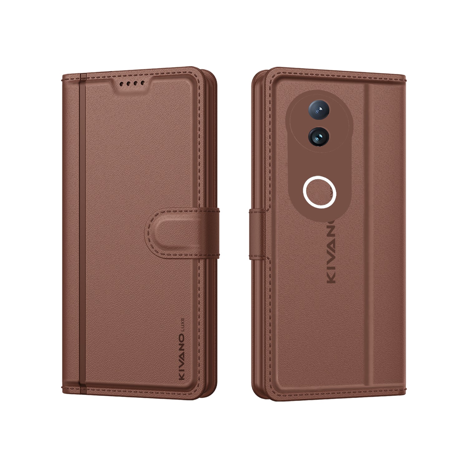 KIVANO LUXE® Compatible with Vivo V50e 5G Artisanal Leather Wallet Case with Card Holder for Men Women, Magnetic Flip Folio Cover with Stand RFID Blocking Cell Case