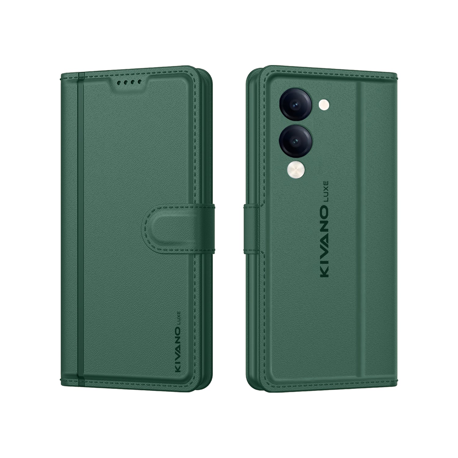 Vivo Y19e Flip Cover And Case Green 2