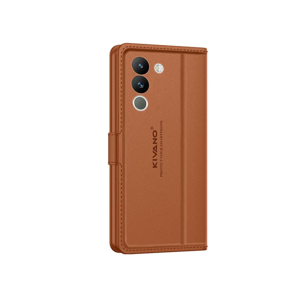 Vivo Y200 Leather Flip Cover & Mobile Card Holder - Aibex