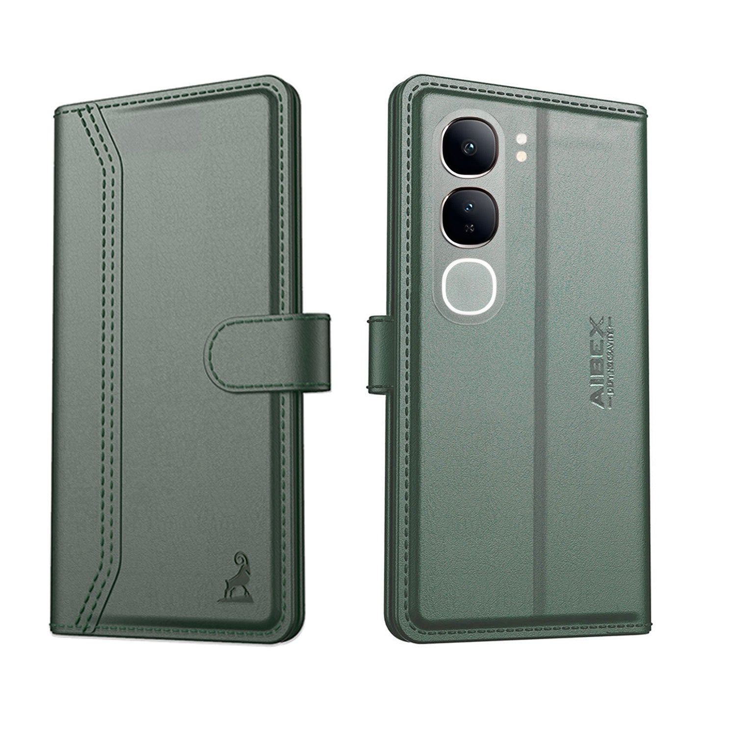 Vivo Y300 5G Aibex PU Leather Flip Cover Foldable Stand & Pocket Magnetic Closure