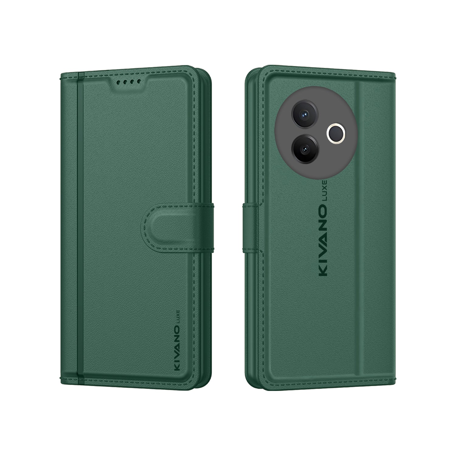 KIVANO LUXE® Compatible with Vivo Y39 5G Artisanal Leather Wallet Case with Card Holder for Men Women, Magnetic Flip Folio Cover with Stand RFID Blocking Cell Case