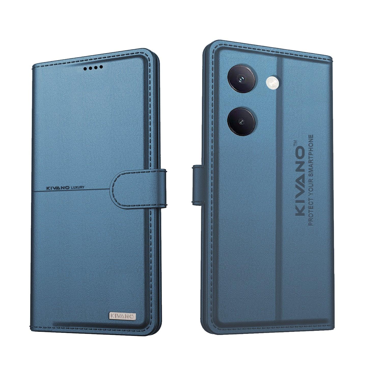 KIVANO Compatible with vivo y200 pro Flip Cover | Leather Finish | Inside Pockets & Inbuilt Stand | Shockproof Wallet Style Magnetic Closure Back Cover Case - Aibex