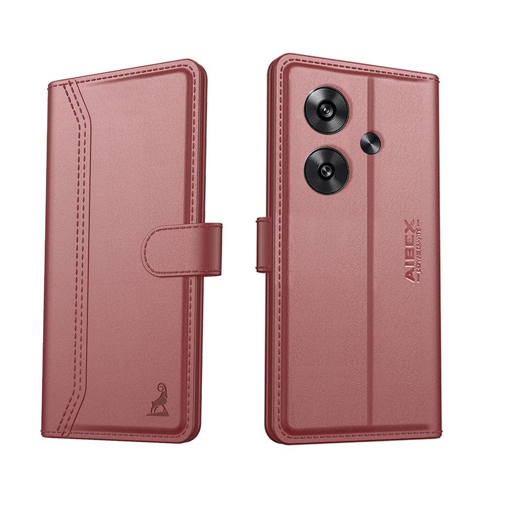 Poco F6 5G Aibex PU Leather Flip Cover Foldable Stand & Pocket Magnetic Closure - Aibex