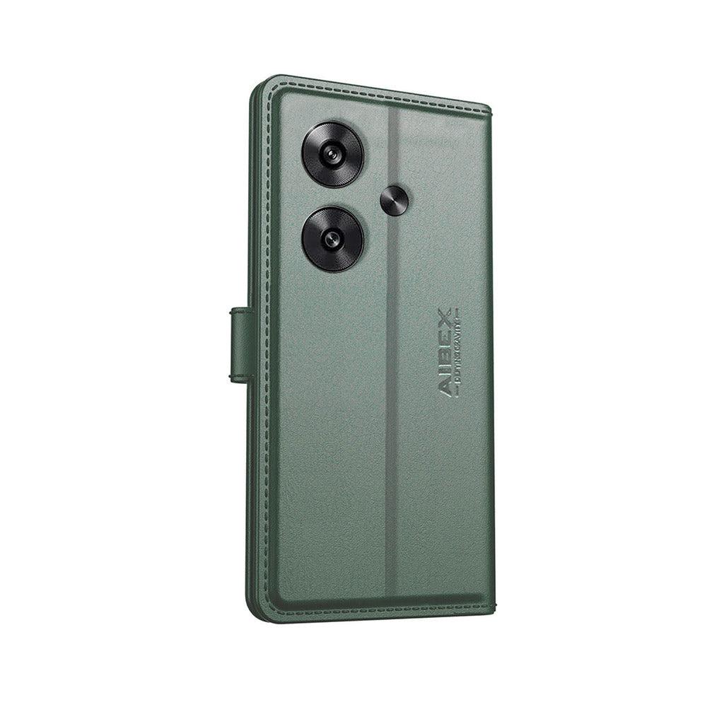 Poco F6 5G Aibex PU Leather Flip Cover Foldable Stand & Pocket Magnetic Closure - Aibex