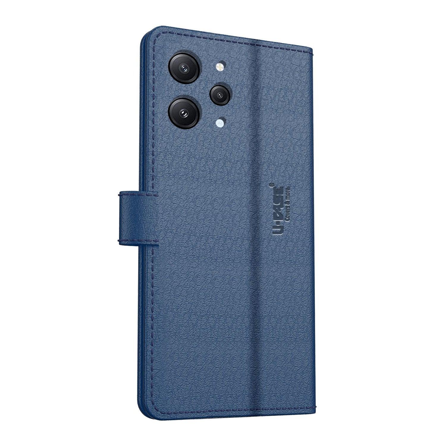 U-CASE Flip Cover for Redmi 12 4G Vegan Foldable Stand & Pocket Magnetic Closure - Aibex