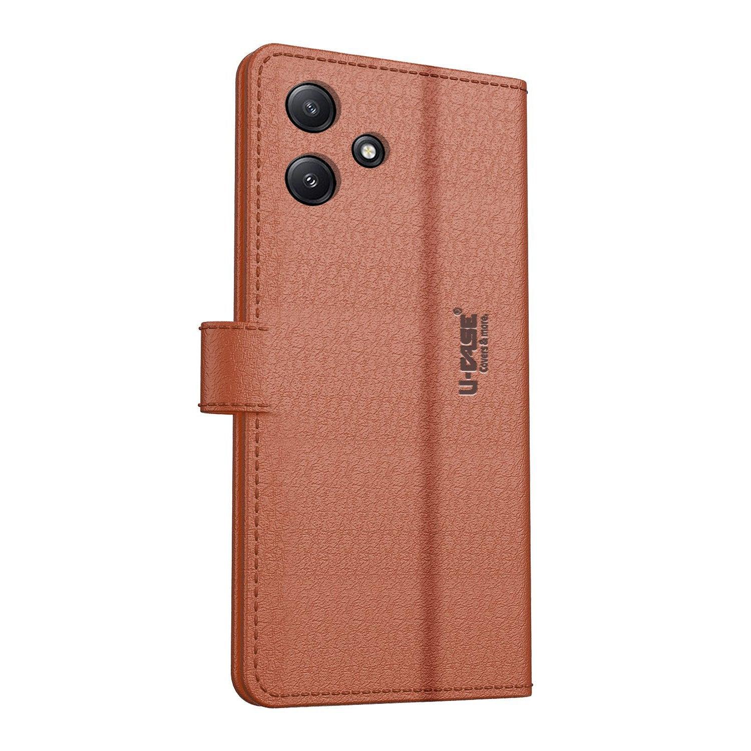 U-CASE Flip Cover for Redmi 12 5G Vegan Foldable Stand & Pocket Magnetic Closure - Aibex