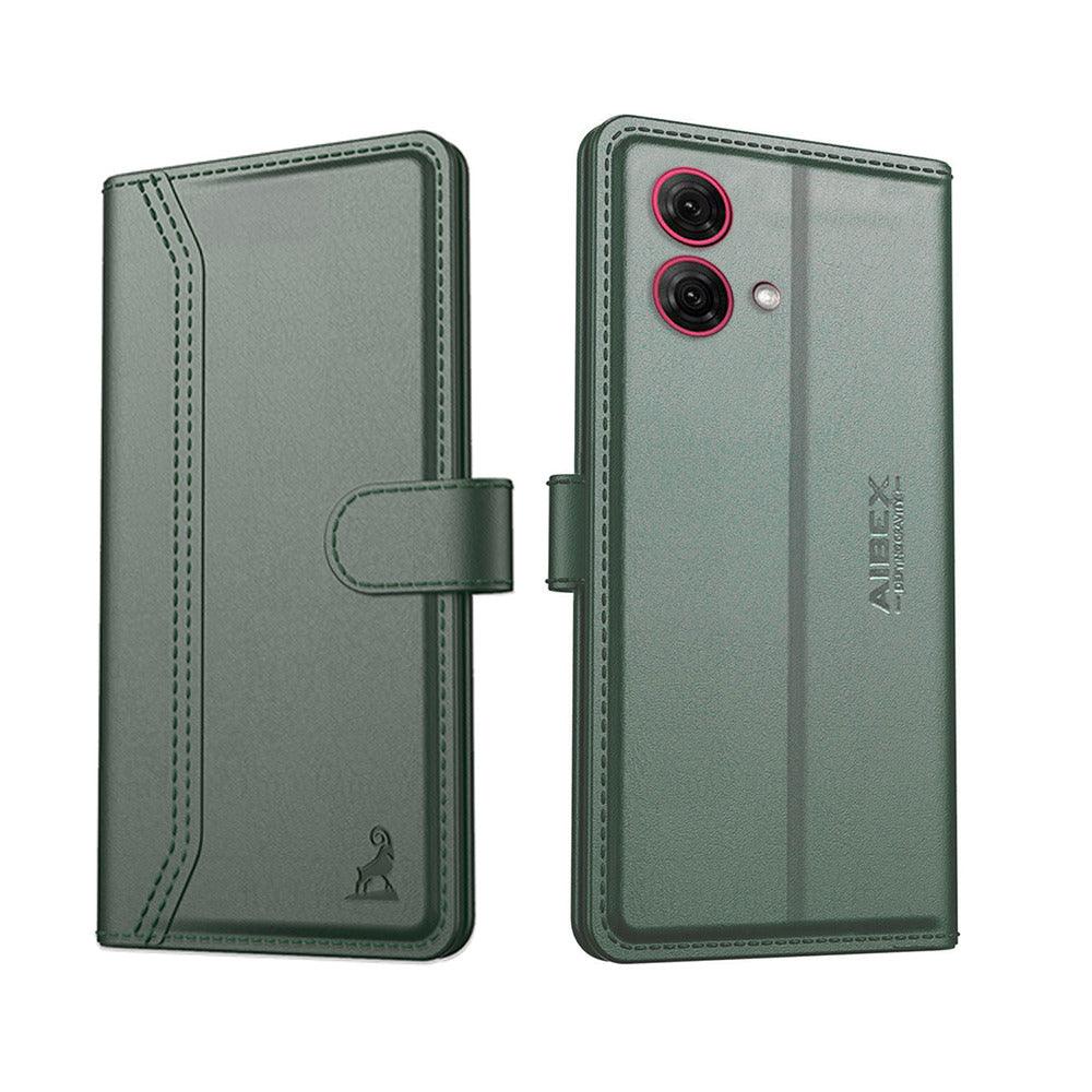 Motorola G84 5G Aibex PU Leather Flip Cover Foldable Stand & Pocket Magnetic Closure - Aibex