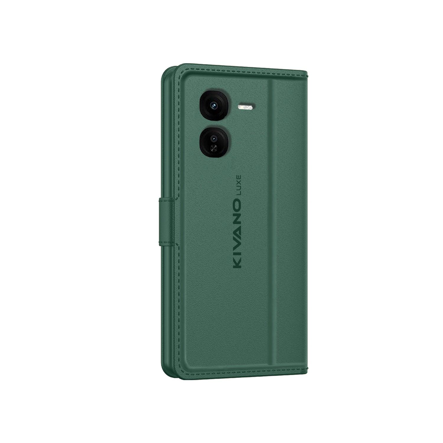 Leather Wallet Case for Redmi 13 5G ?Stylish Flip Folio Cover with Card Holder, Stand -KIVANO LUXE - Aibex