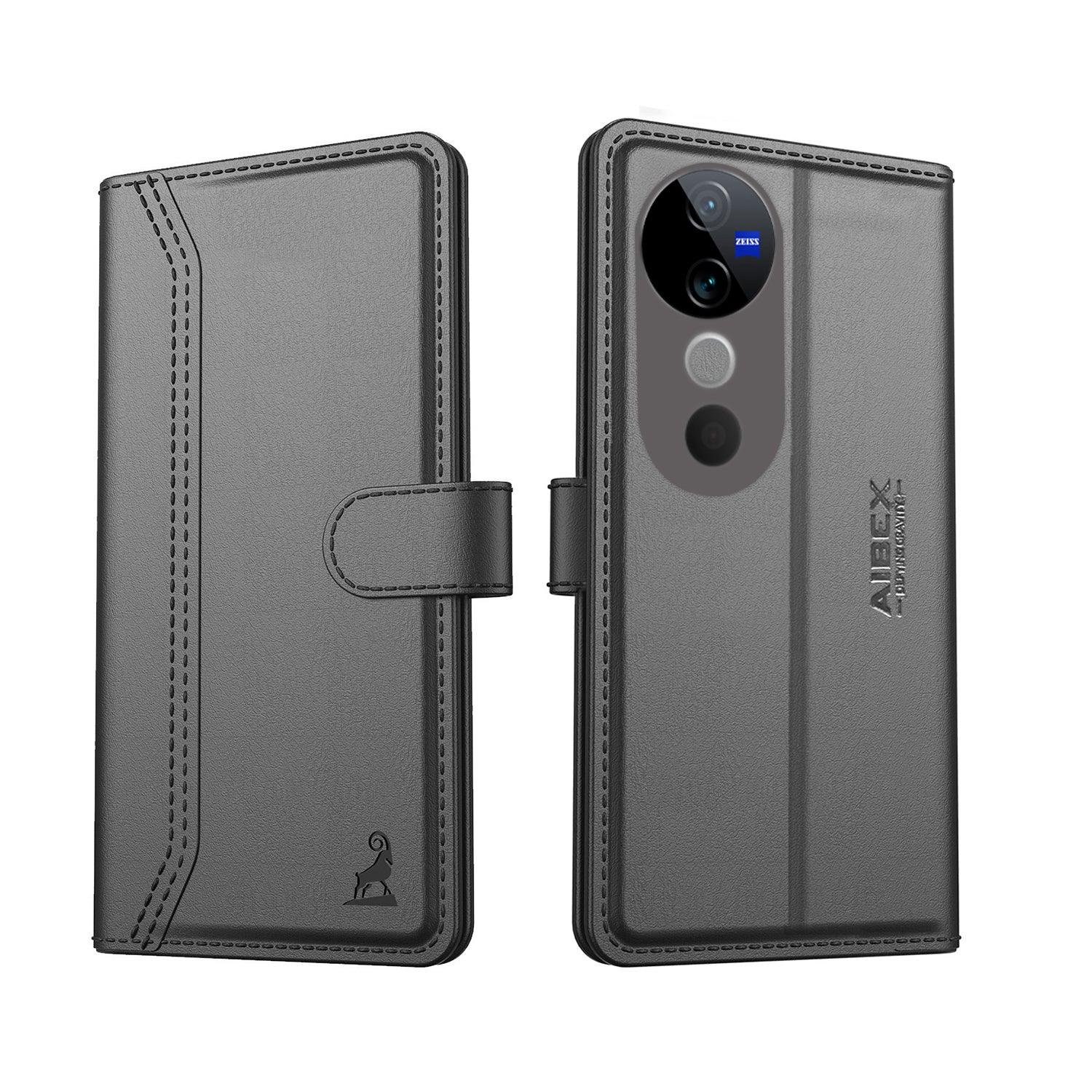 vivo t3 ultra Aibex PU Leather Flip Cover Foldable Stand & Pocket Magnetic Closure - Aibex