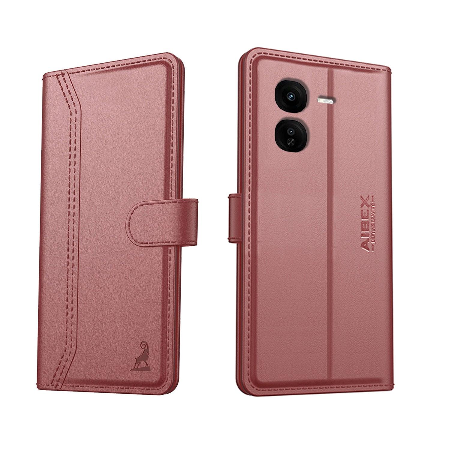 Iqoo z9x 5g Aibex PU Leather Flip Cover Foldable Stand & Pocket Magnetic Closure - Aibex