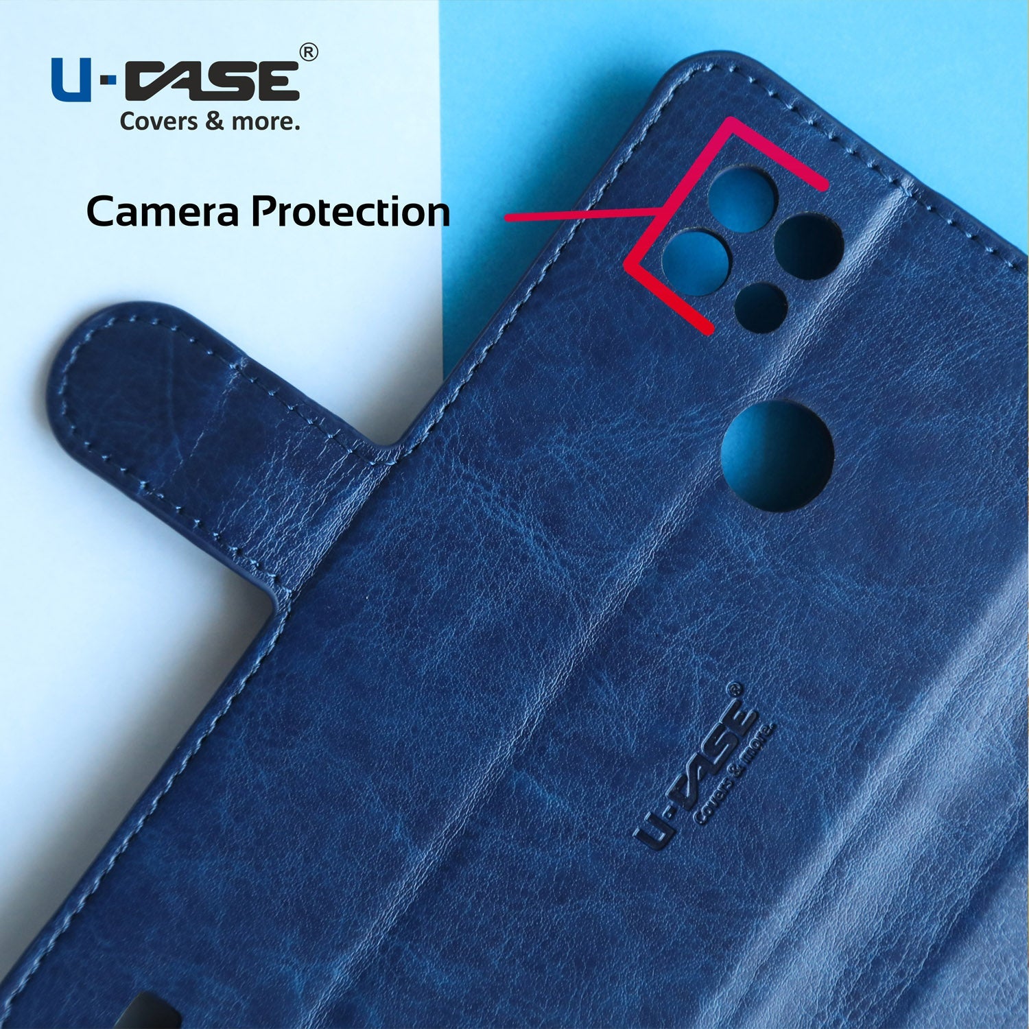 Shop U-CASE Flip Cover for Realme Narzo 50A Vegan Foldable Stand & Pocket Magnetic Closure camera