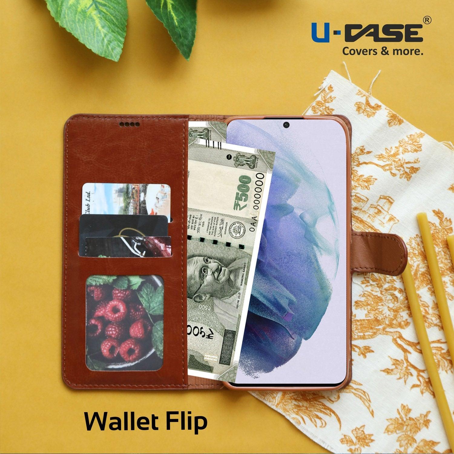 U-CASE Flip Cover for Samsung Galaxy F23 / F13 4G / M13 4G Vegan Foldable Stand & Pocket Magnetic Closure - Aibex