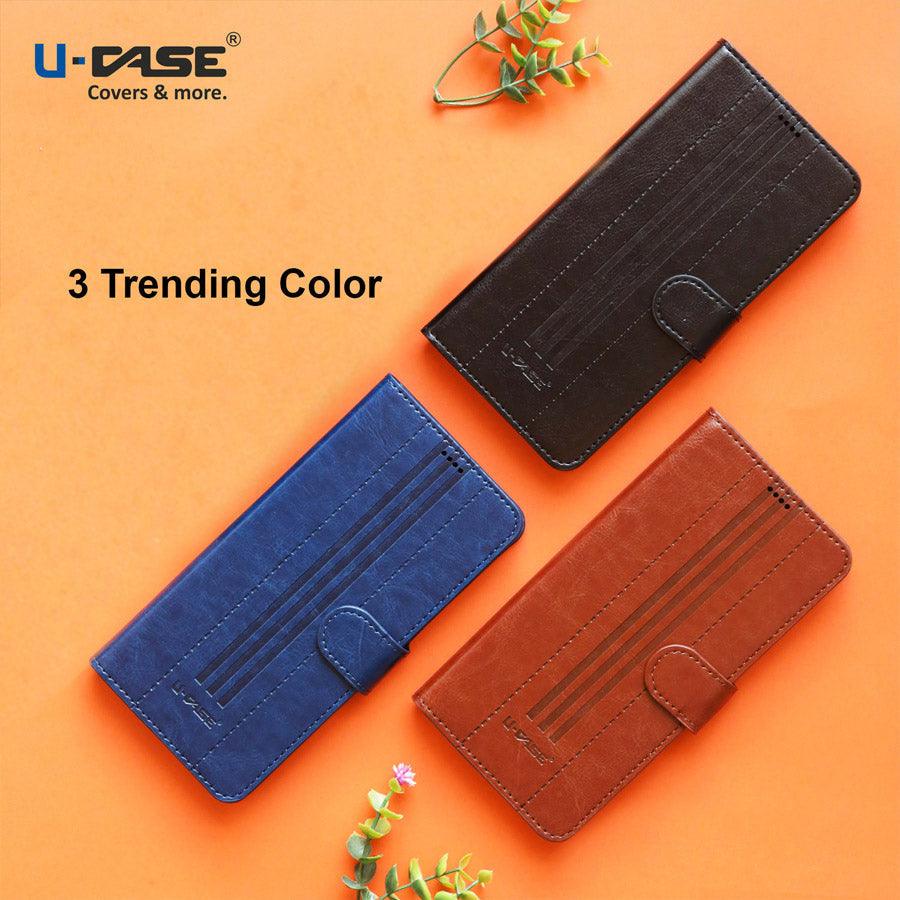 U-CASE Magnetic Flip Cover for Oppo Reno 7 Pro 5G Vegan Foldable Stand & Pocket Magnetic Closure - Aibex