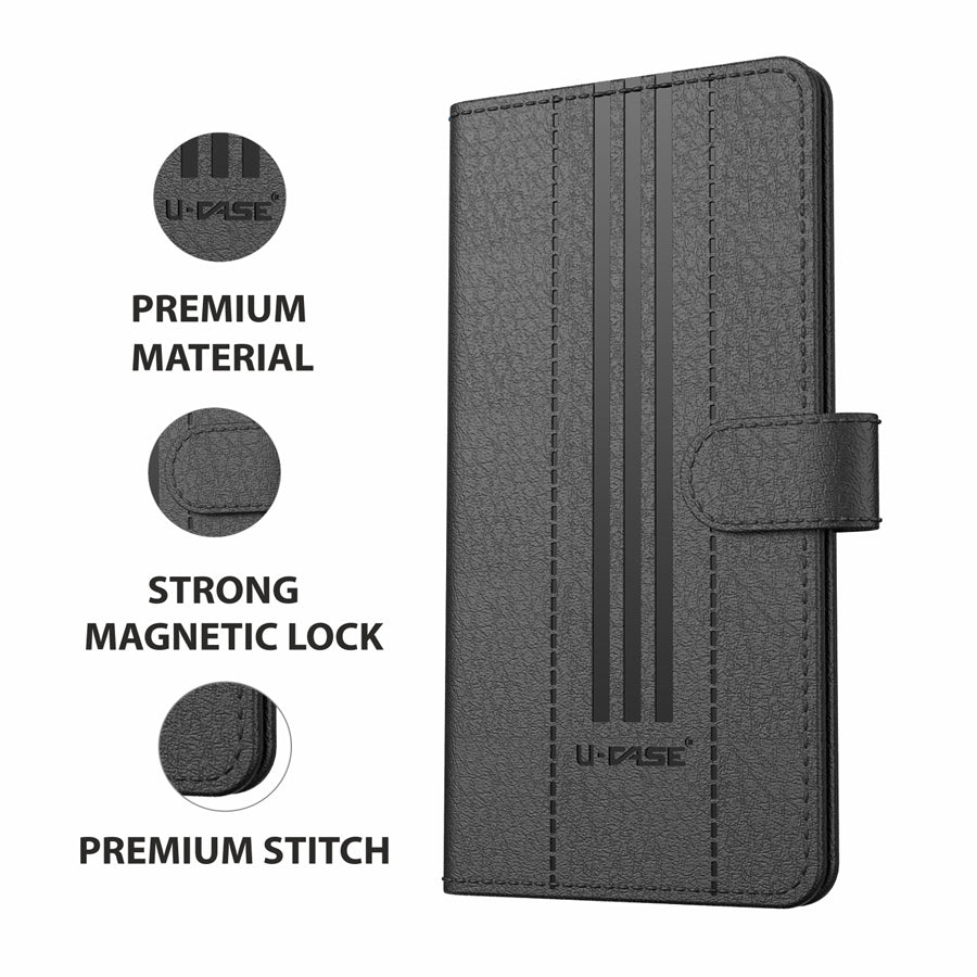Shop U-CASE Magnetic Flip Cover for Xiaomi Redmi Note 7 / 7s / Redmi Note 7 Pro Vegan Foldable Stand & Pocket Magnetic Closure featurs