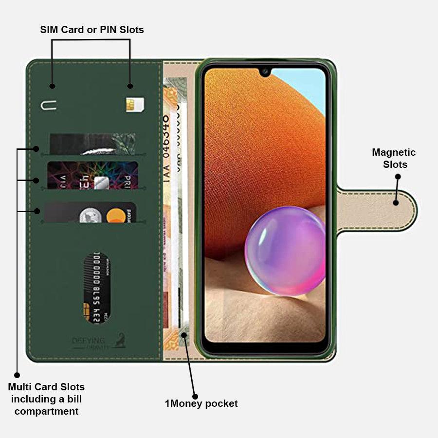 Oppo A58 4G Aibex PU Leather Flip Cover Foldable Stand & Pocket Magnetic Closure - Aibex