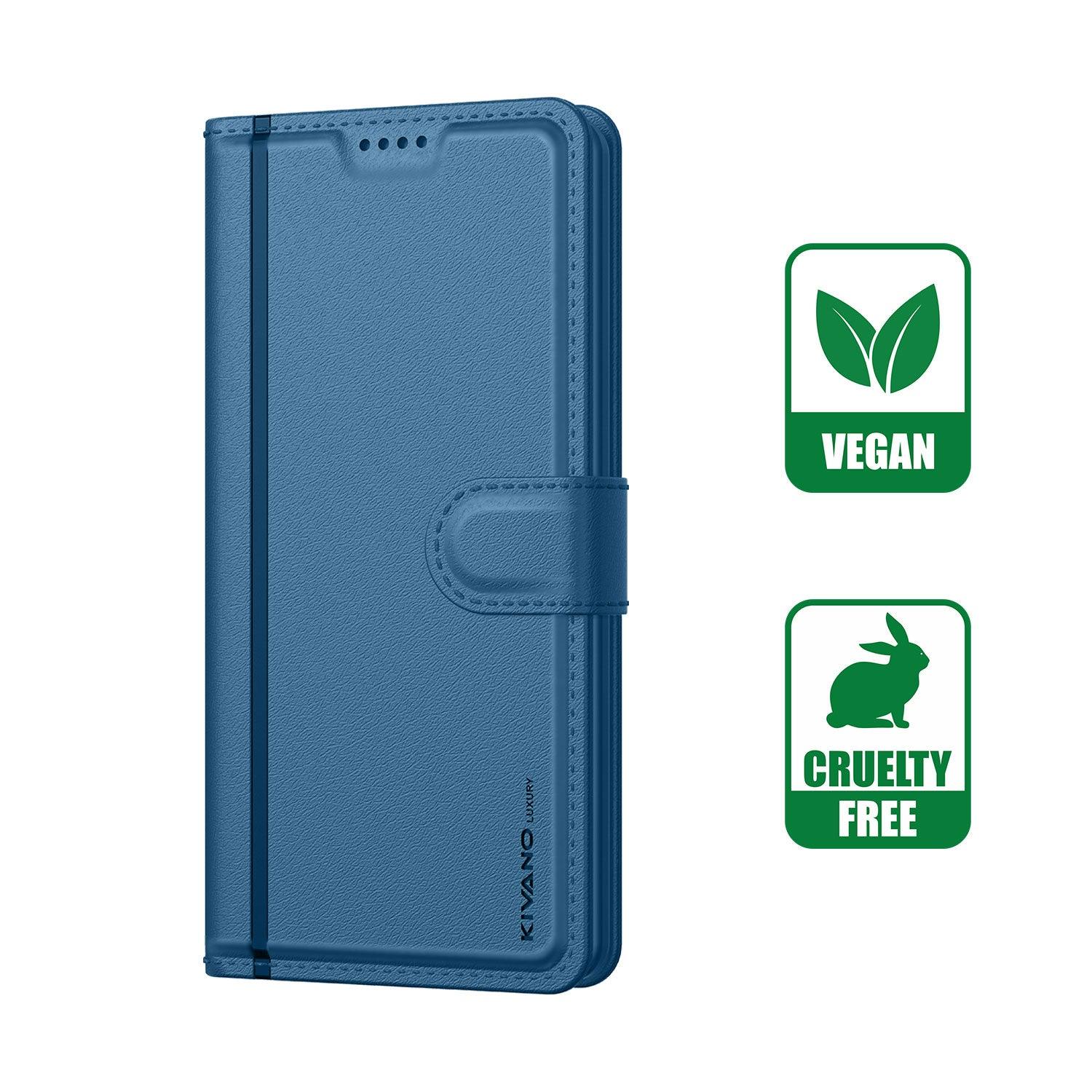 Leather Wallet Case for Vivo V23 Pro ?Stylish Flip Folio Cover with Card Holder, Stand -KIVANO LUXE - Aibex