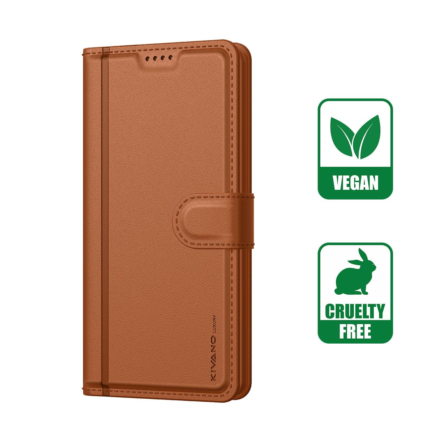 Leather Wallet Case for Oppo A17K ?Stylish Flip Folio Cover with Card Holder, Stand -KIVANO LUXE - Aibex