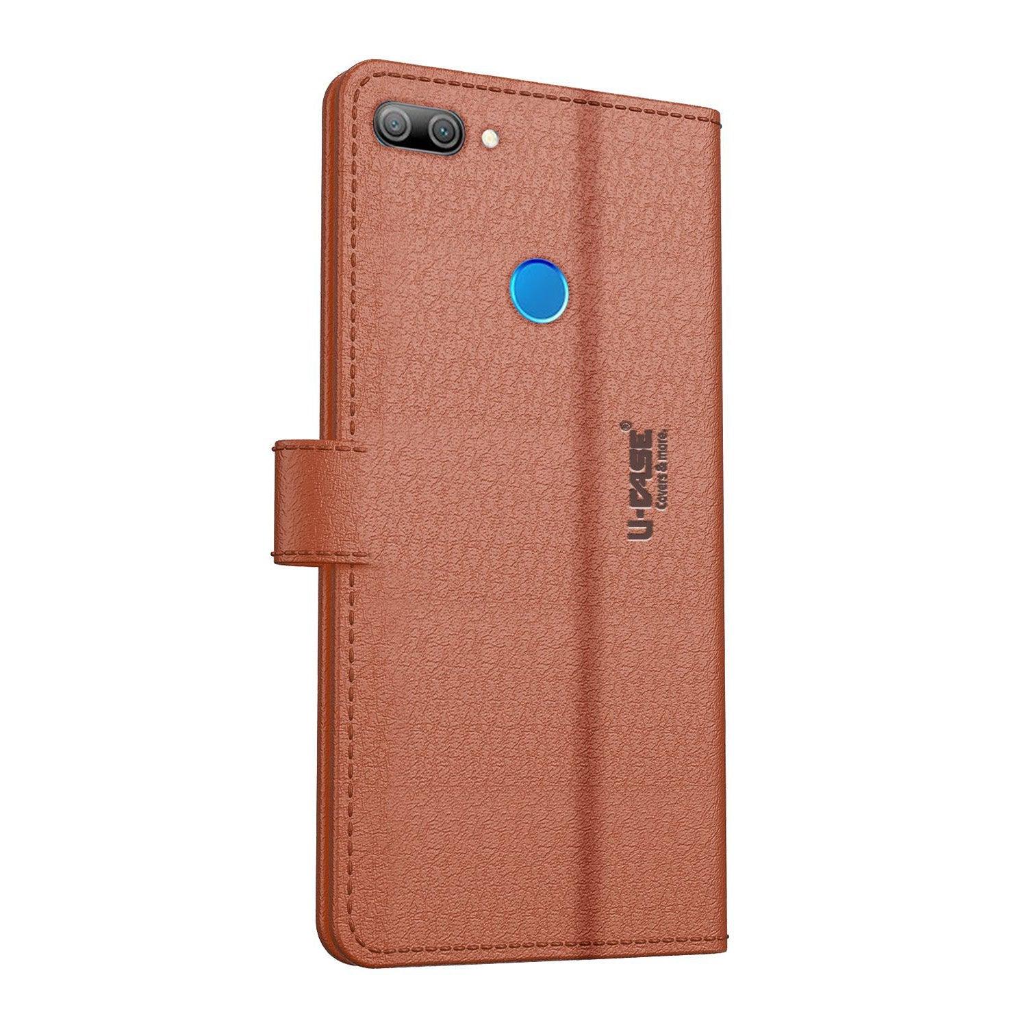 U-CASE Flip Cover for Huawei Honor 9N Vegan Foldable Stand & Pocket Magnetic Closure - Aibex