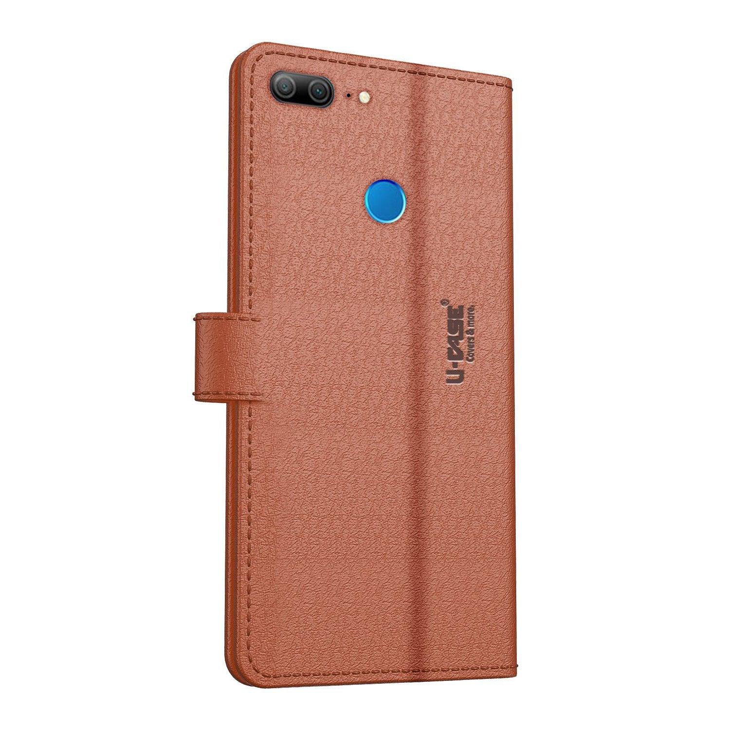 U-CASE Flip Cover for Huawei Honor 9 Lite Vegan Foldable Stand & Pocket Magnetic Closure - Aibex