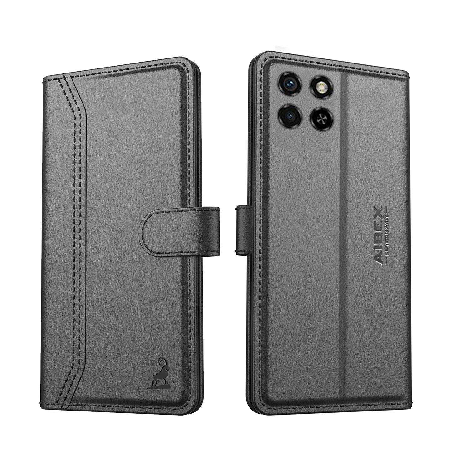 Itel S23 4G Aibex PU Leather Flip Cover Foldable Stand & Pocket Magnetic Closure - Aibex