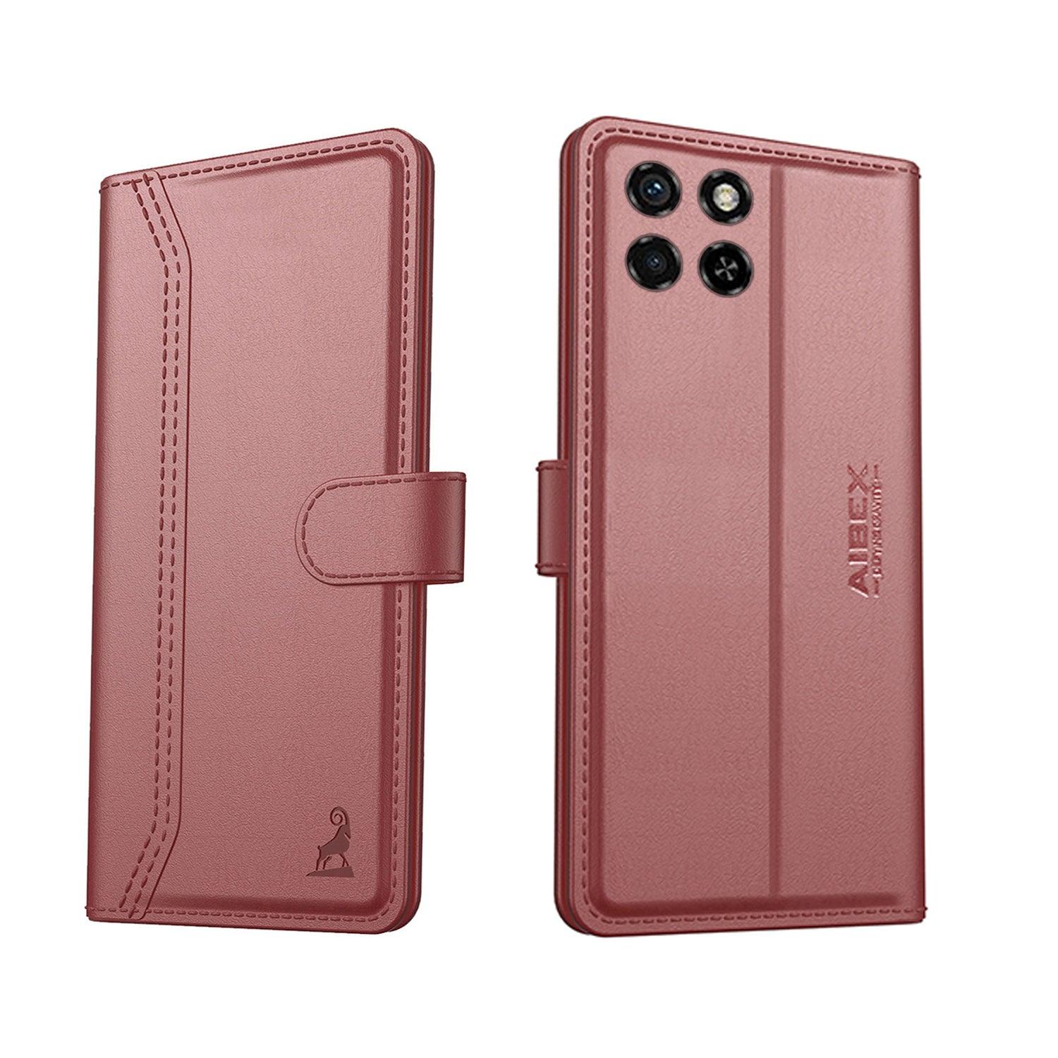 Itel S23 4G Aibex PU Leather Flip Cover Foldable Stand & Pocket Magnetic Closure - Aibex