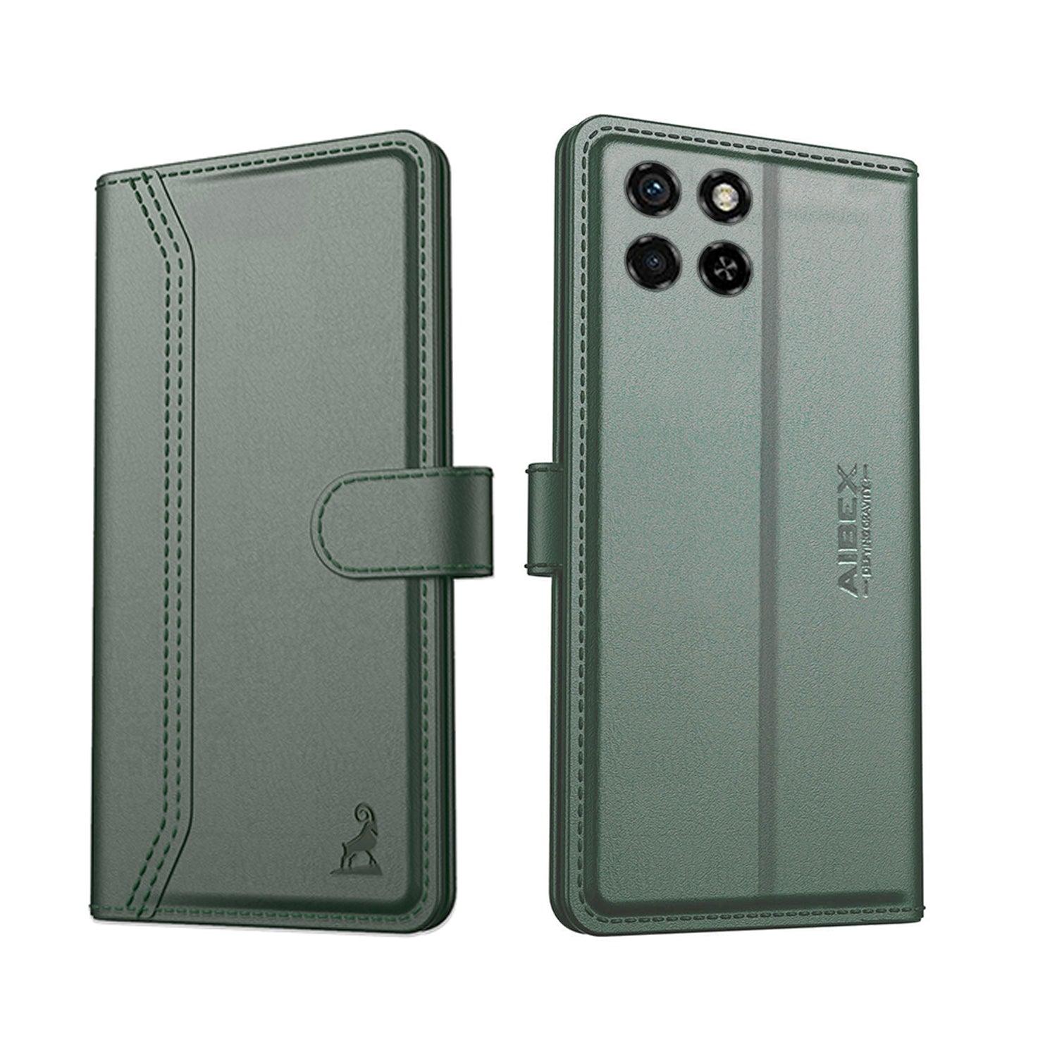Itel S23 4G Aibex PU Leather Flip Cover Foldable Stand & Pocket Magnetic Closure - Aibex