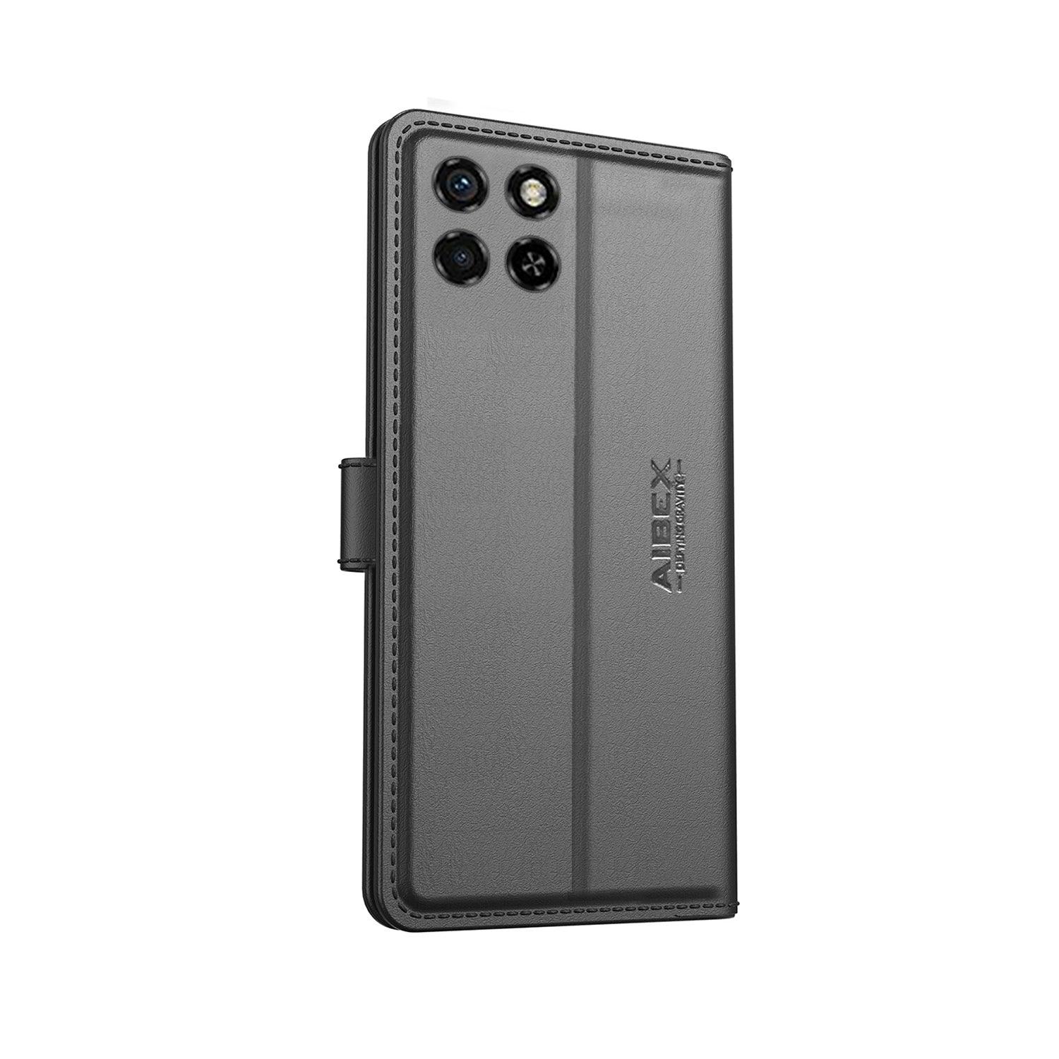 Itel S23 4G Aibex PU Leather Flip Cover Foldable Stand & Pocket Magnetic Closure - Aibex