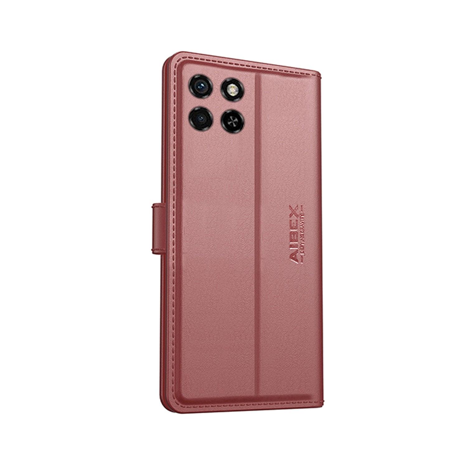Itel S23 4G Aibex PU Leather Flip Cover Foldable Stand & Pocket Magnetic Closure - Aibex