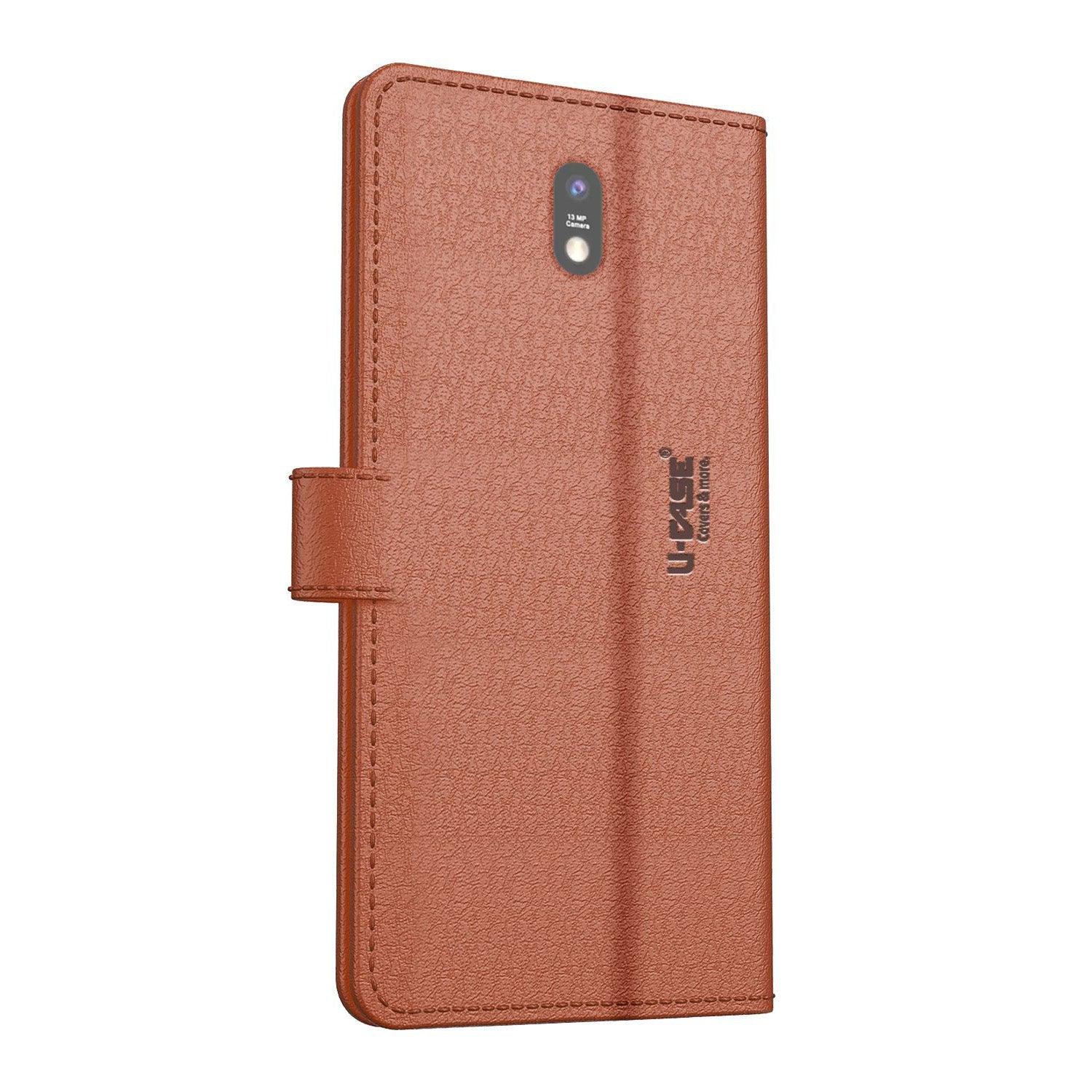 U-CASE Flip Cover for Jio Phone Next Vegan Foldable Stand & Pocket Magnetic Closure - Aibex