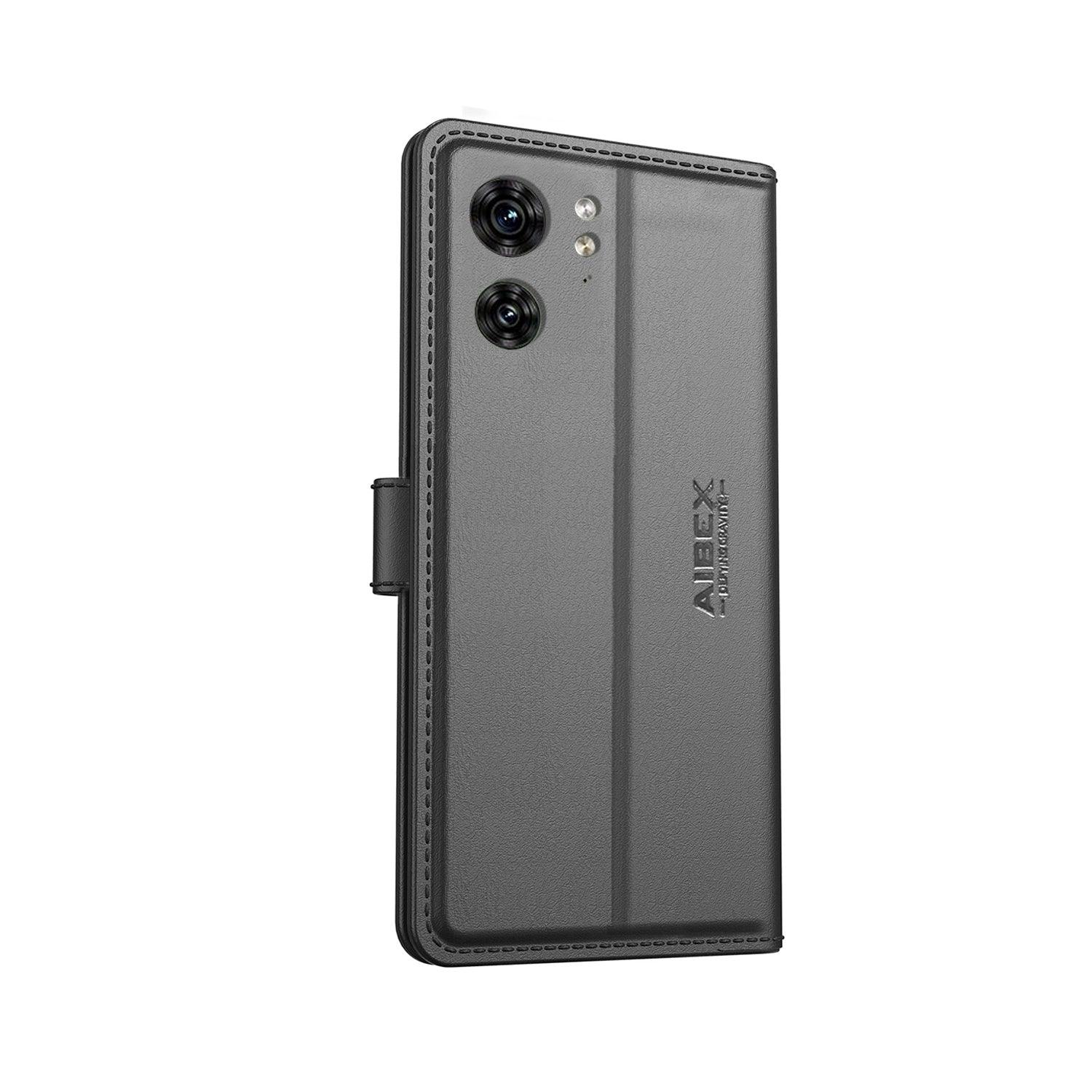 Motorola Edge 40 Aibex PU Leather Flip Cover Foldable Stand & Pocket Magnetic Closure - Aibex