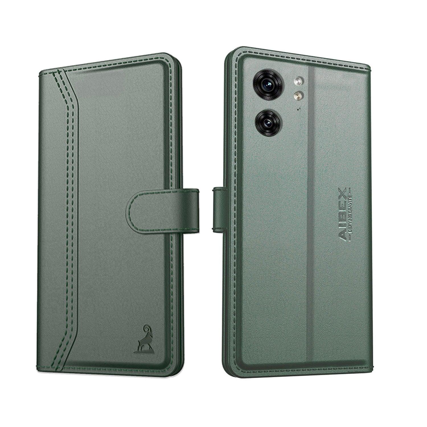 Motorola Edge 40 Aibex PU Leather Flip Cover Foldable Stand & Pocket Magnetic Closure - Aibex