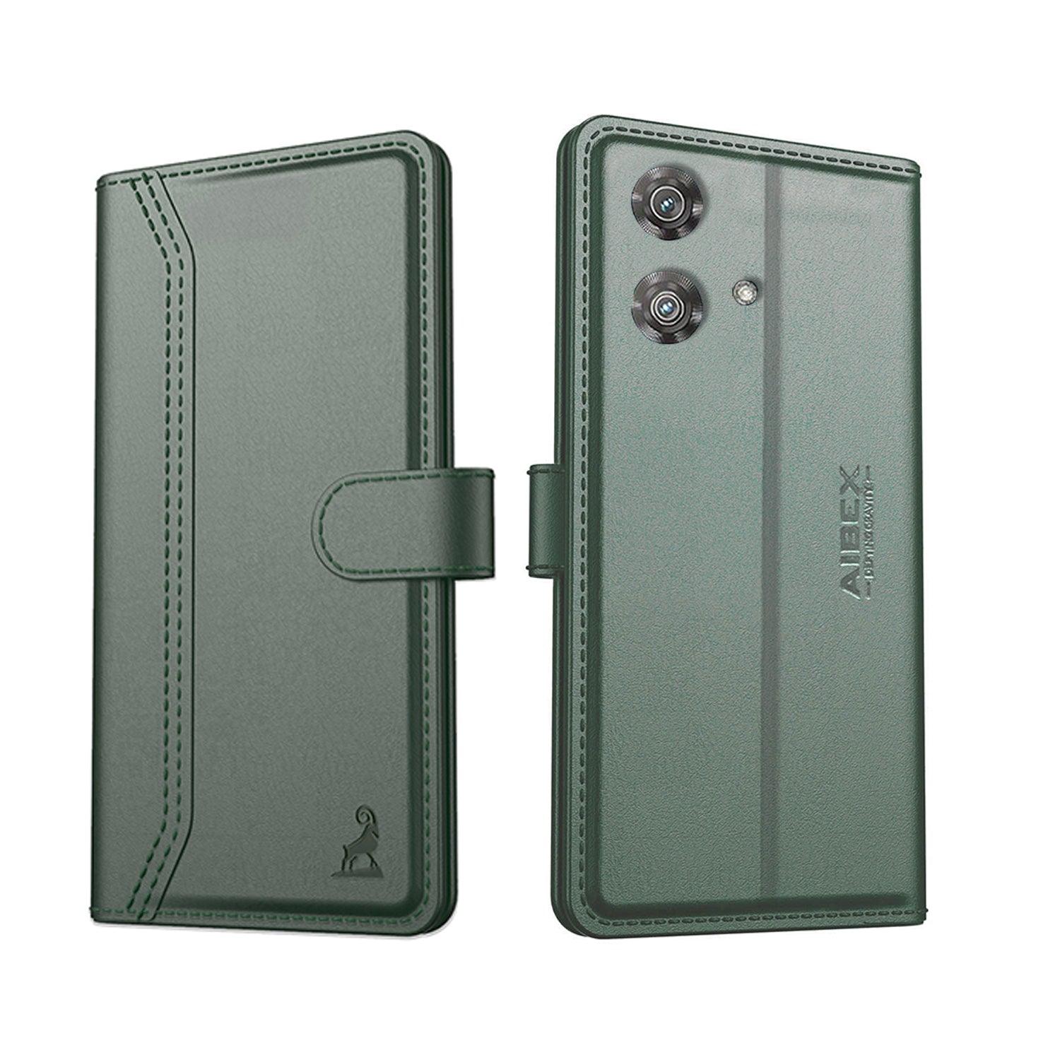 Motorola Edge 40 Neo Aibex PU Leather Flip Cover Foldable Stand & Pocket Magnetic Closure - Aibex