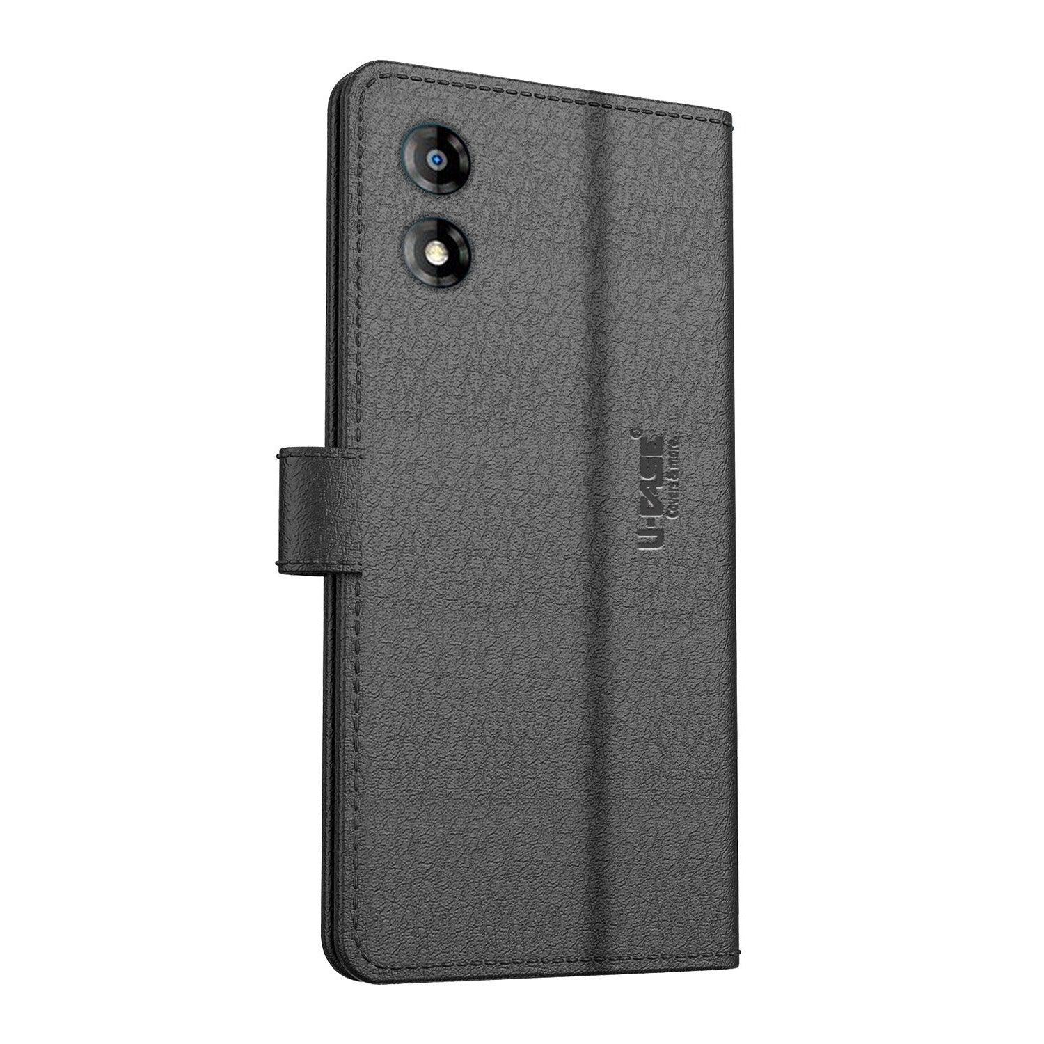 U-CASE Flip Cover for Motorola E13 4G Vegan Foldable Stand & Pocket Magnetic Closure - Aibex