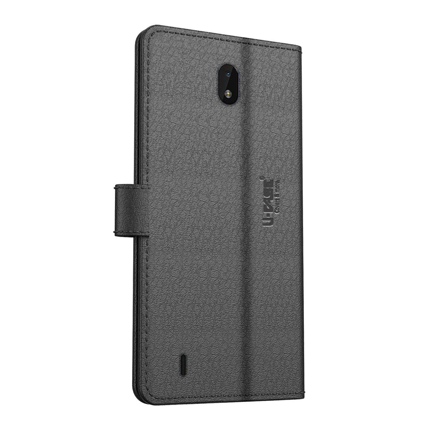 U-CASE Flip Cover for Nokia C01 Plus Vegan Foldable Stand & Pocket Magnetic Closure - Aibex